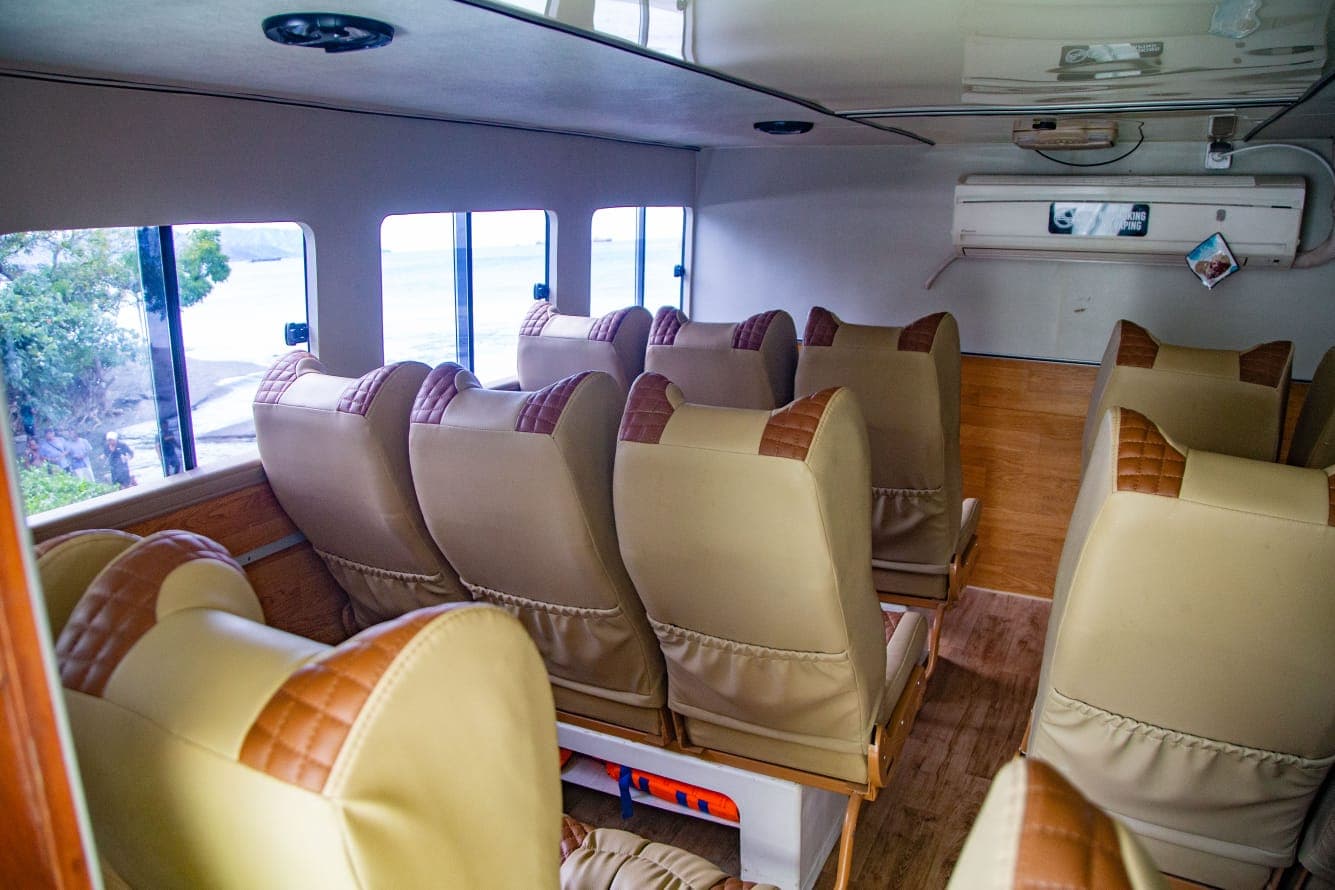 Fast boat bow with passengers